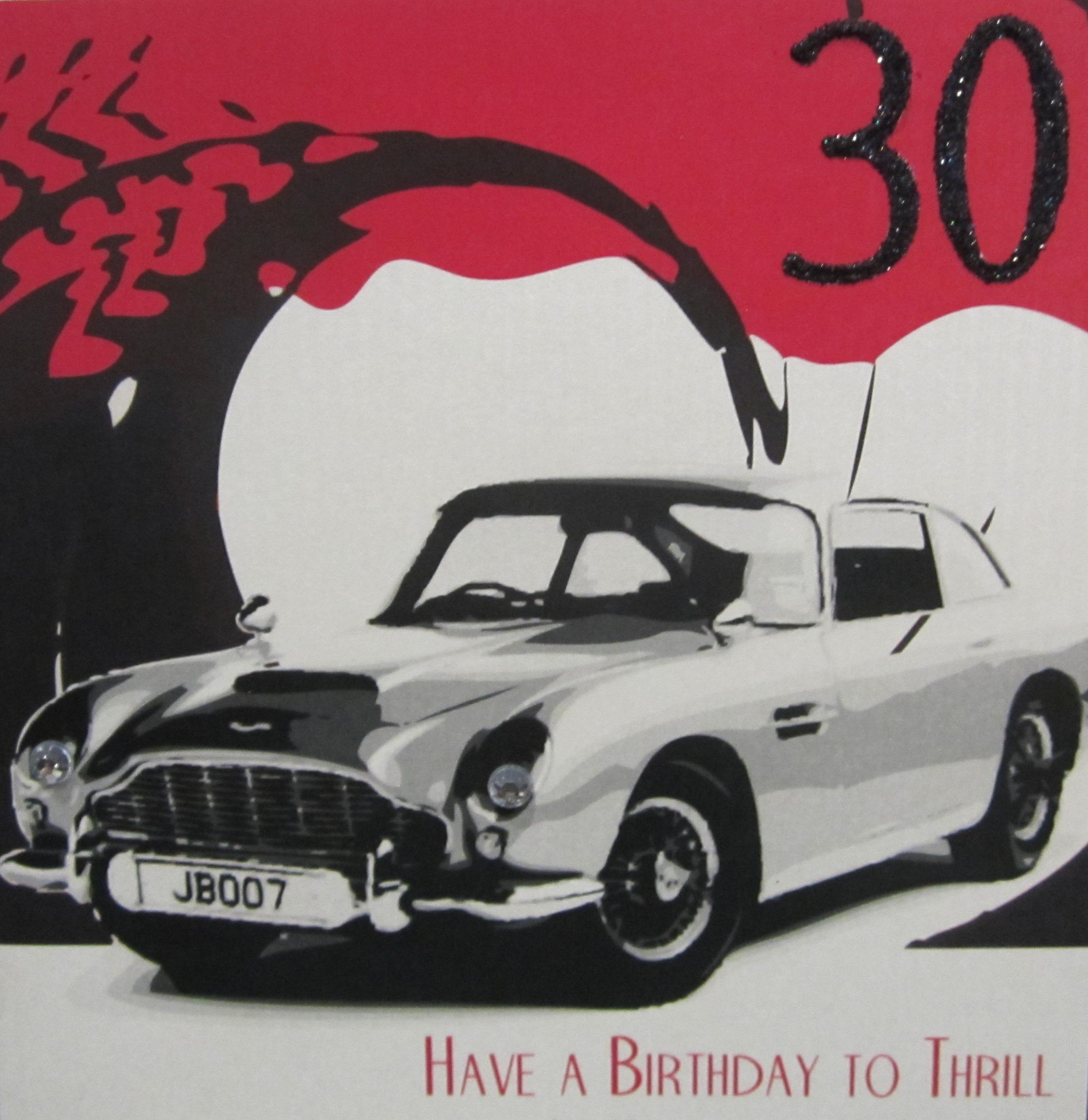 WHITE COTTON CARDS THRILL 30, Handmade 30th Birthday Card, Code SB23-30