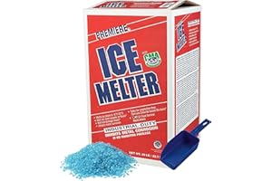 ANF BRANDS (50 Lbs) - Premiere Ice and Snow Melter, Fast Acting Salt-Based Ice Melter with CMA, Effective to Below Zero -8°F, Blue, Safer for Concrete, Plants, Shoes and Metal