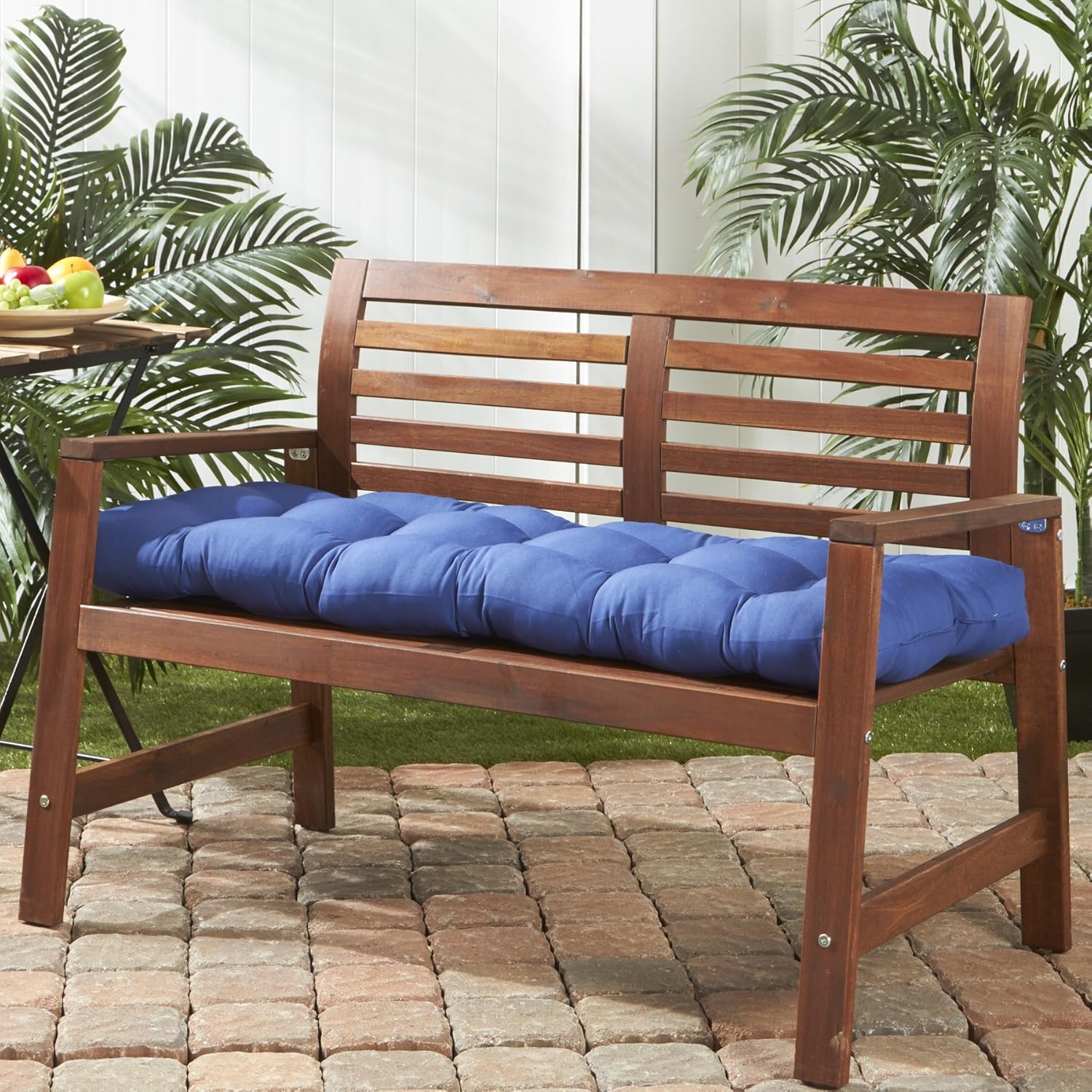 Greendale Home Fashions AZ5812-MARINE Blue 51-inch Outdoor Bench Cushion : Garden & Outdoor