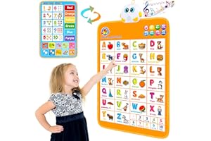 HONY Electronic Alphabet Wall Chart, Talking ABC Interactive Alphabet Poster at Daycare, Preschool, Kindergarten for Toddlers, Kids Educational Learning Toys Birthday Gifts for 1 2 3 4 Year Old Girls Boys
