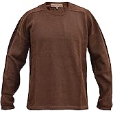 Alpaca Basics Men's Handmade 100% Alpaca Wool Relaxed Crew Sweater (Brown, XL)