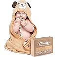 Miniboo Premium Bamboo Baby Hooded Towel with Unique Dog Design – Extra Soft and Absorbent Baby Towel for Newborn, Infant, an
