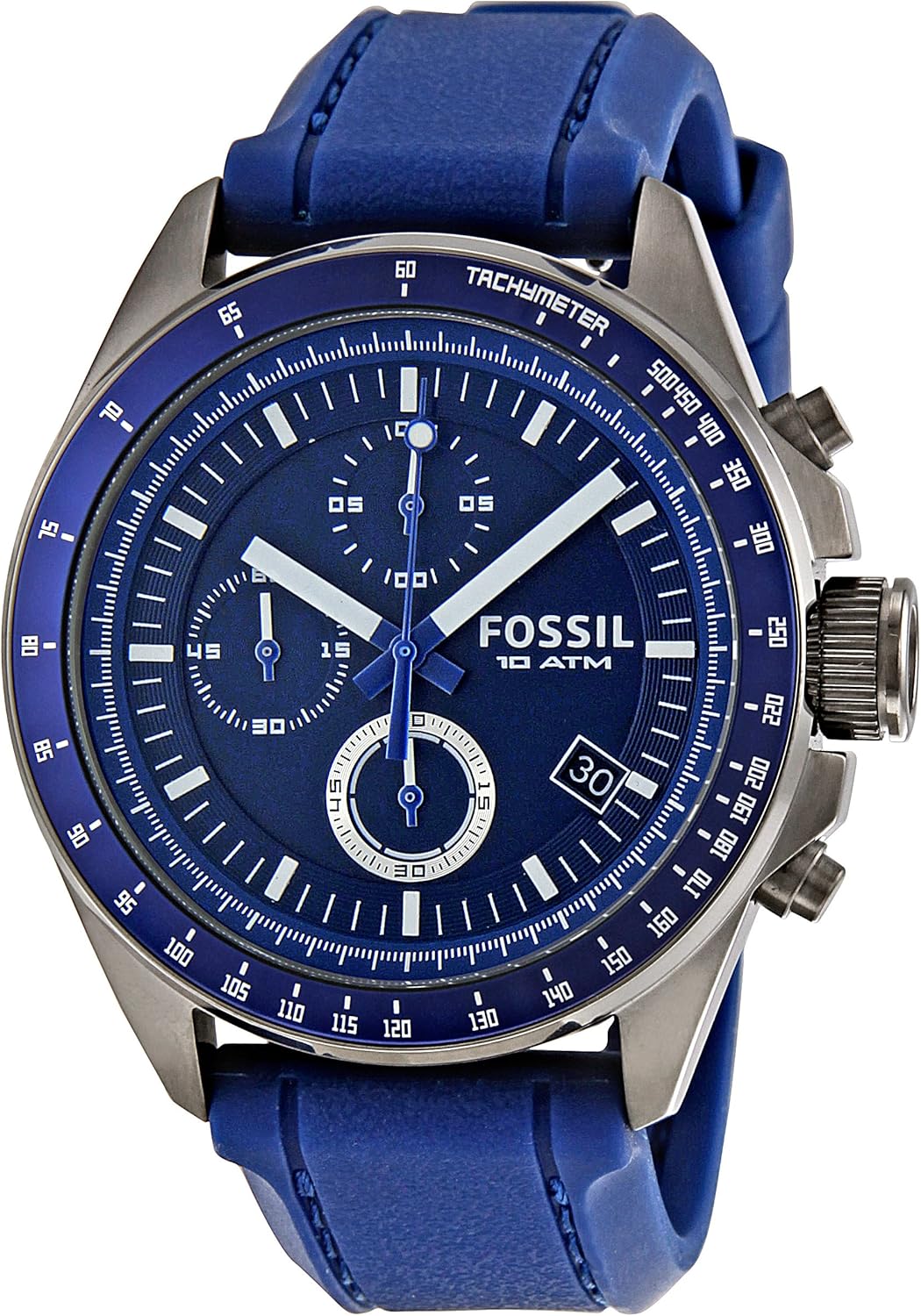 Fossil Men's CH2736 Blue Silicone Quartz Watch with Blue Dial Amazon