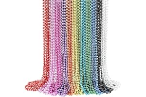 YAXINRUI 72 PCS Mardi Gras Beads Bulk, 33 Inch 12 Colors Party Beads for Mardi Gras, Christmas, St. Patrick's Day, Beads Party Favors, Throw Beads in 12 Shiny Metallic Colors