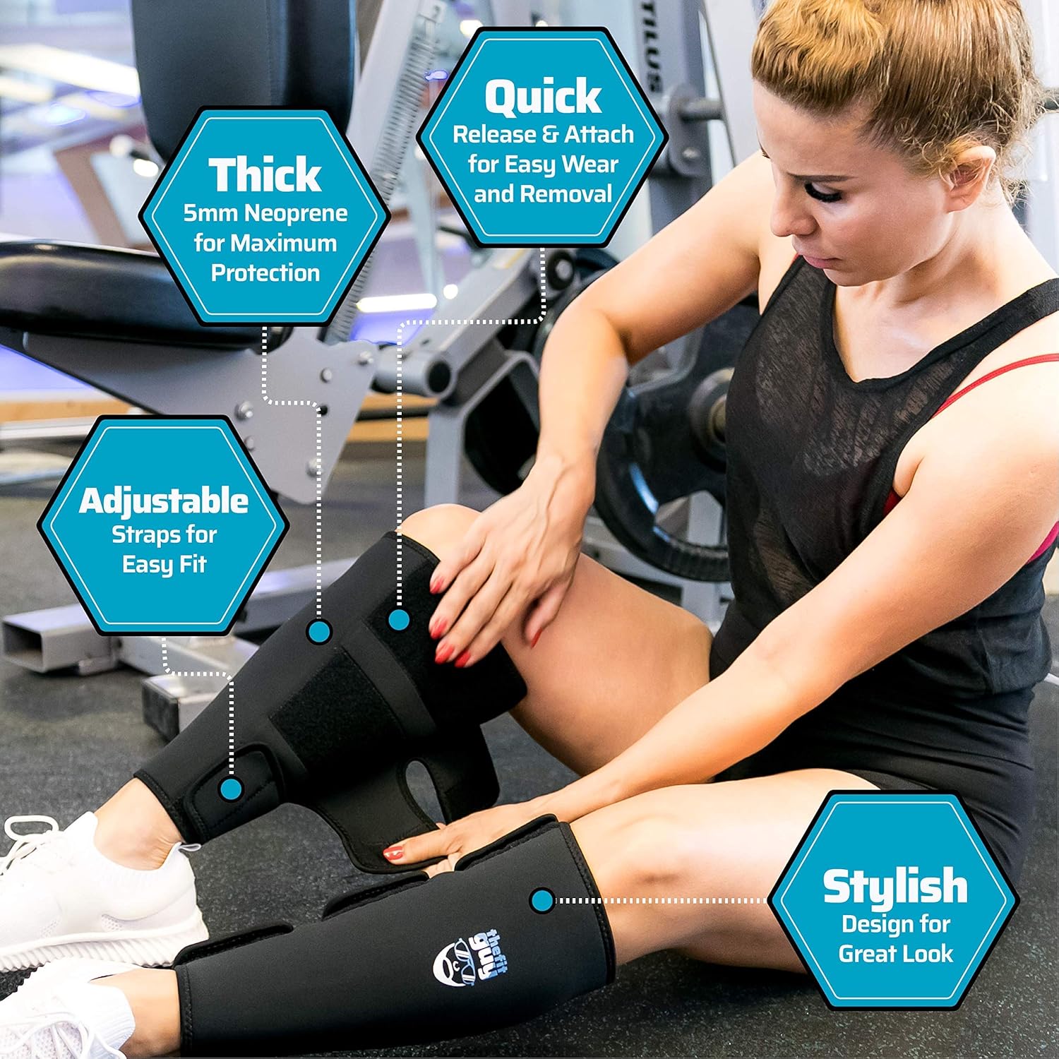 THEFITGUY Weightlifting Shin Guards, EasyWear - No Need to Take Off Shoes, Wear Over Skin, Socks, Training Pants and Tights, Ultimate Shin Protection (Pair) : Sports & Outdoors