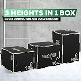 Yes4All 3 in 1 Non-Slip Wooden Plyo Box 16 14 12 inches Black view 2