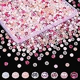 AUREHEN 1300pcs 6mm Faceted Crystal Glass Beads, Briolette Rondelle Spacer Beads with Container for Jewelry Making, DIY Bracelets, Earrings, Necklaces, Hair Clips, Bags & Keychains (Pink Shades)