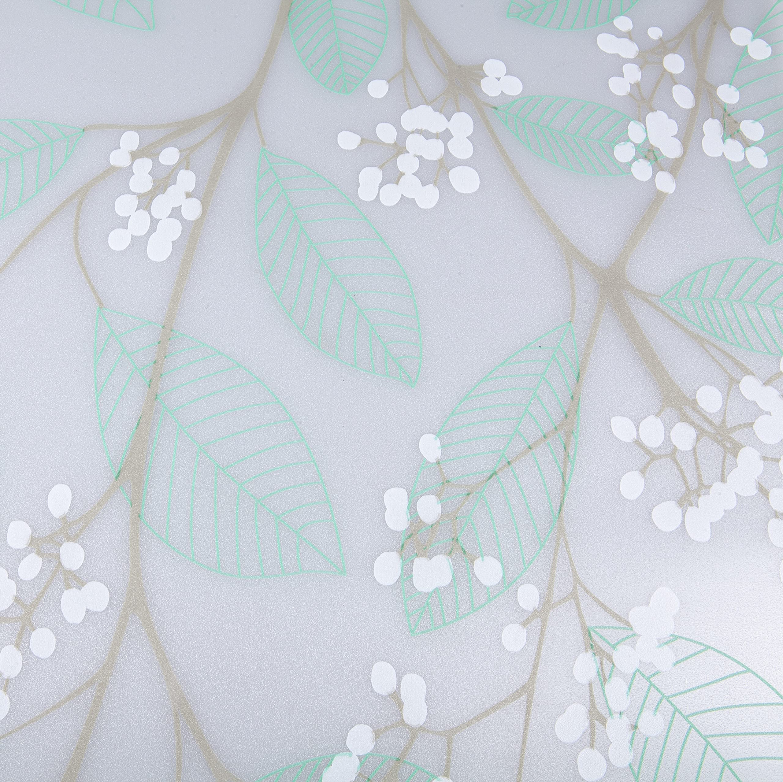 Venilia Vitrostatic Ficus 54338 Static Window Film Frosted Glass Film for Shower Cubicles, Glass Decorative Film, Transparent, 45 cm x 1.5 m, 200 µm (Thickness: 0.2 mm)