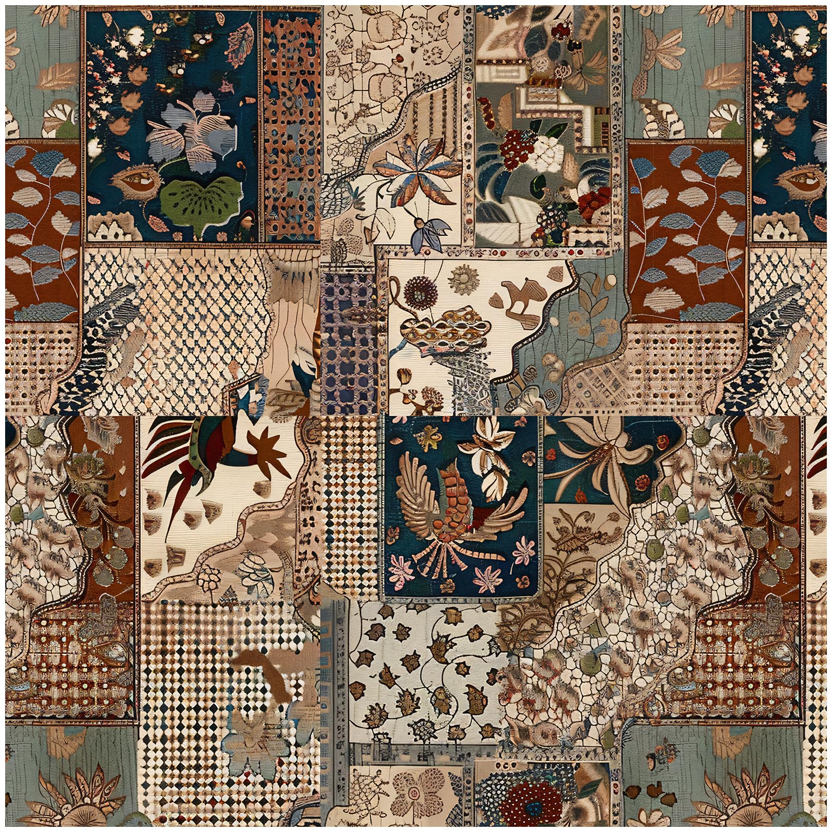 Photo 1 of Peel and Stick Wallpaper Boho Art Contact Paper 17.3''197'' Self Adhesive Vintage Removable Decorative Bedroom Wall Covering for Bathroom Cabinets and Drawers Decor Vinyl Roll