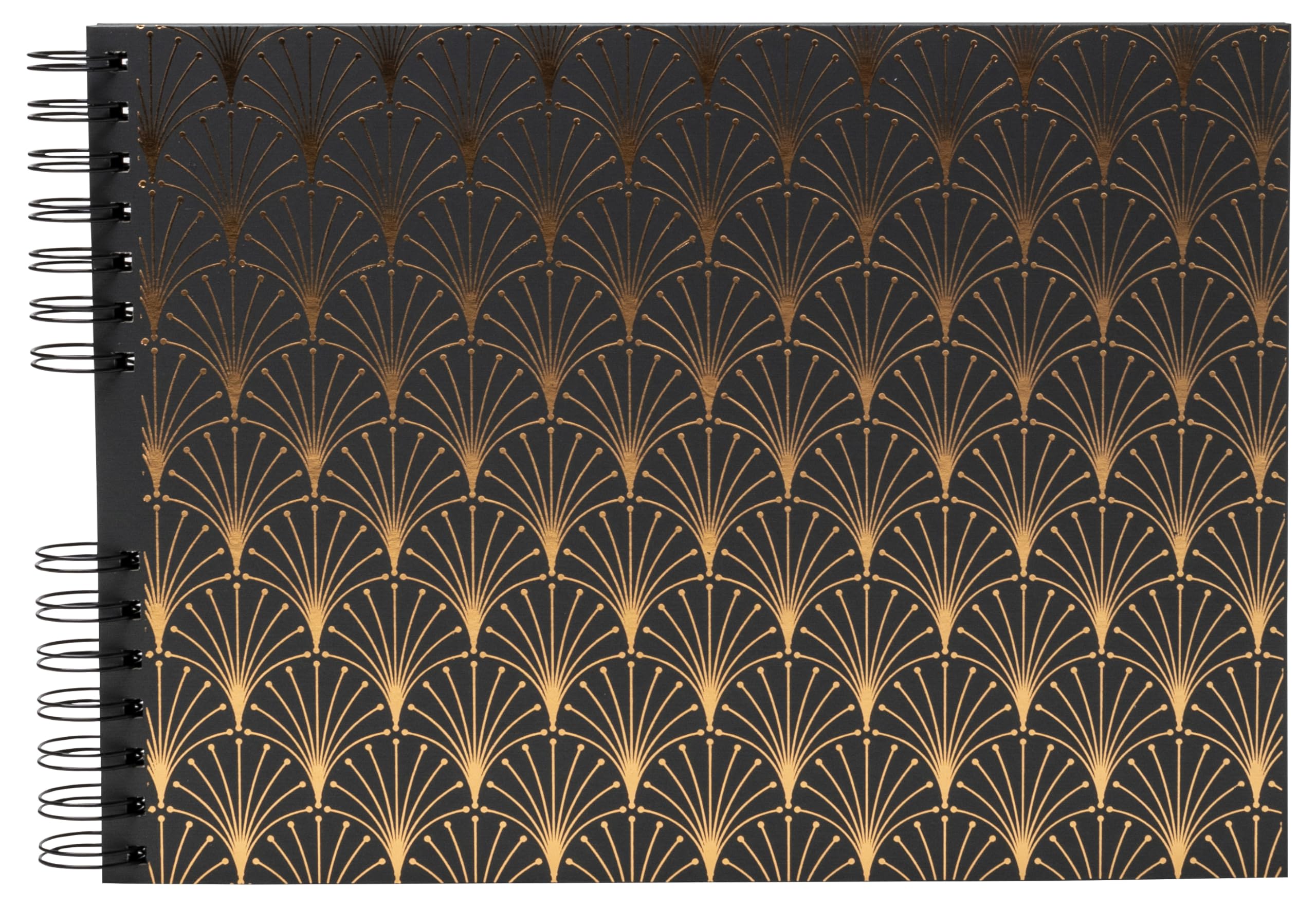 EXACOMPTA - Ref 16295E - Spiral Photo Album - 150 Photos - 50 Black Pages - Size 32 x 22 cm - Cardboard Cover Covered in Black Textured Paper with Glossy Effect