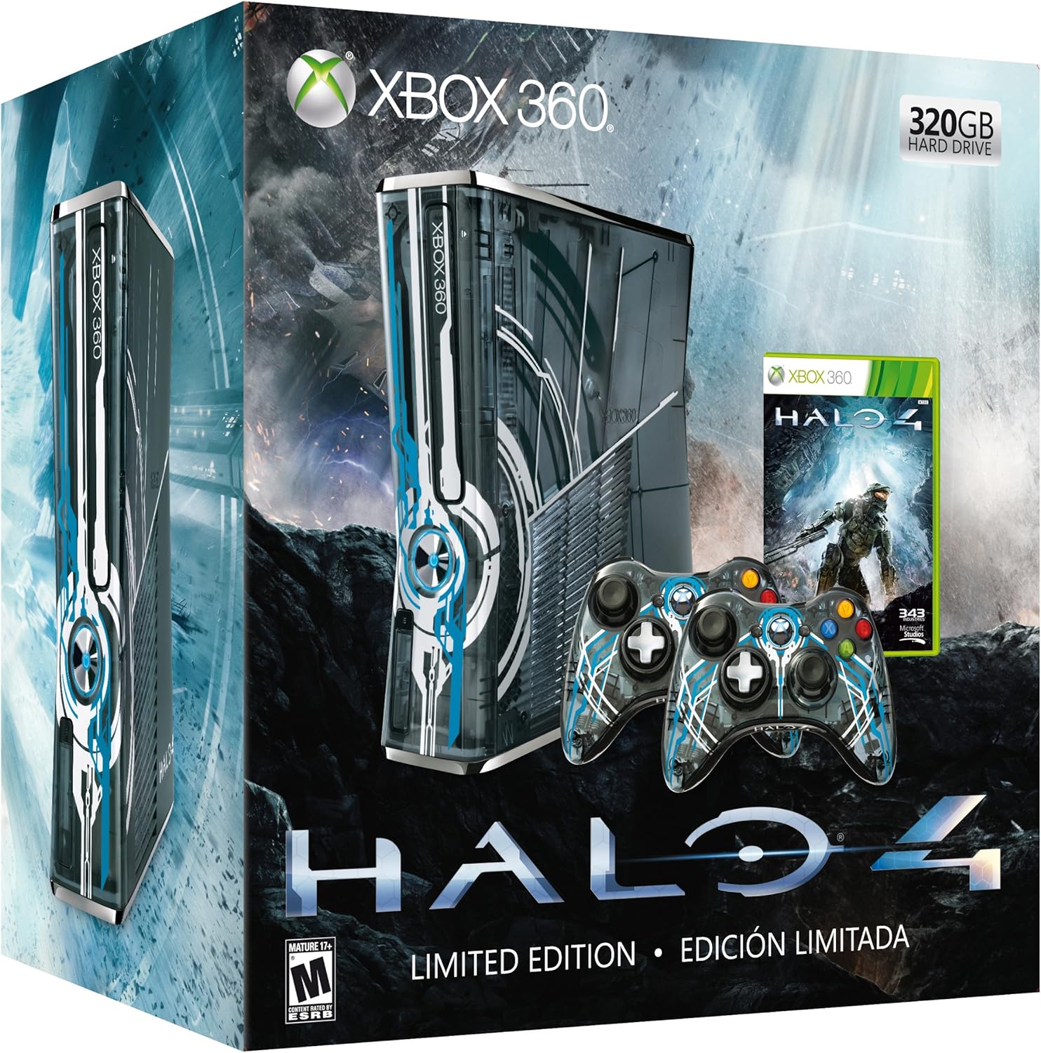 Xbox 360 - Consola 320 Gb + Halo 4 + 2 Mandos- Edición Limitada: Amazon.es: Videojuegos