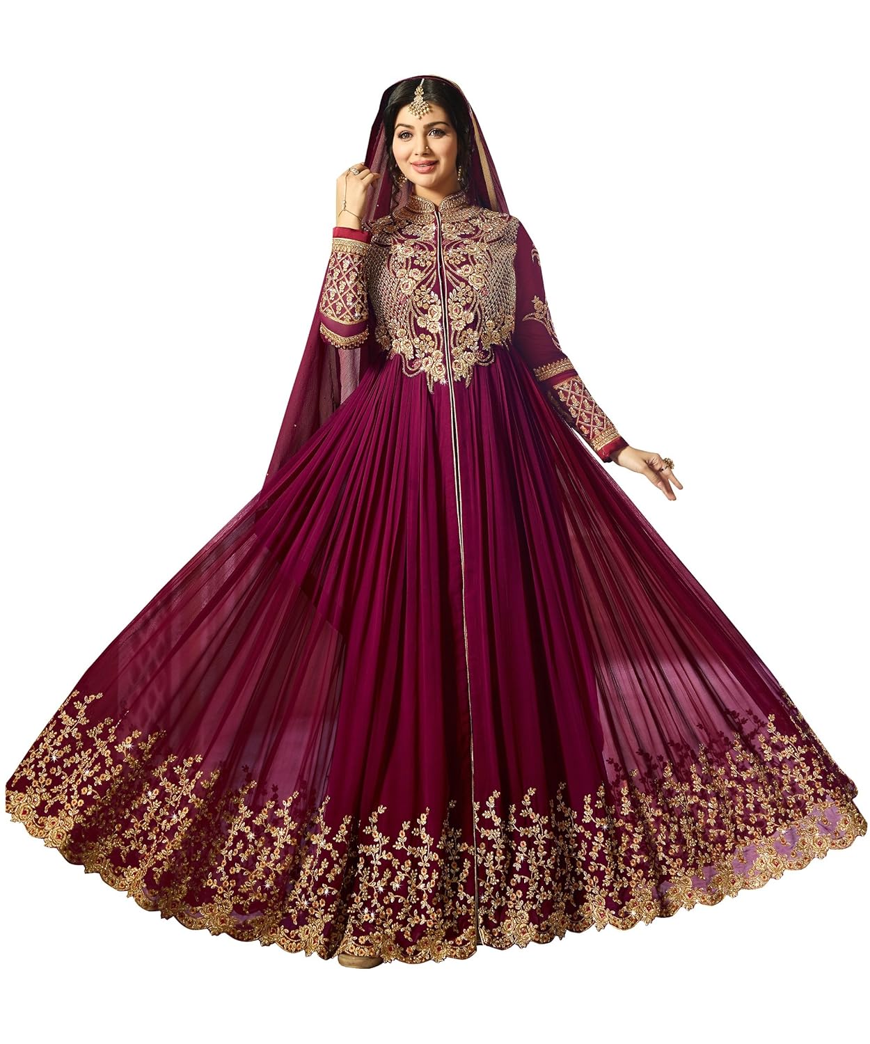 misha fashion women's party wear anarkali gown