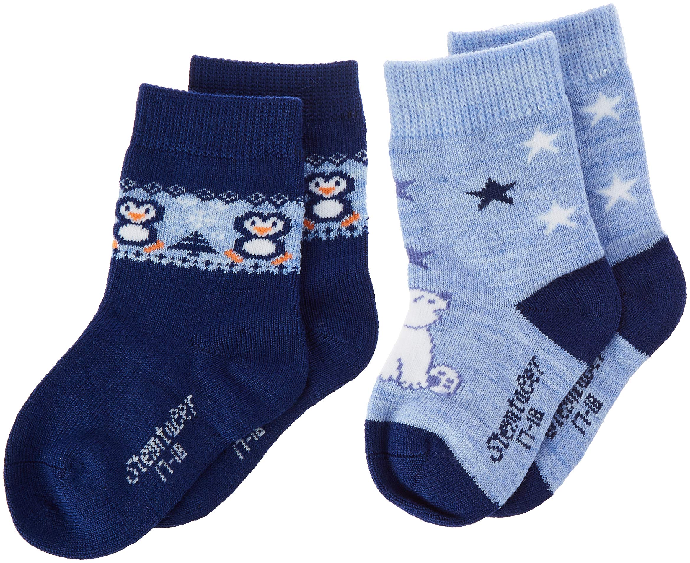 Sterntaler Baby Boys Baby Socks, 3-Pack, Size: 2.5, Light Blue Socks, Blue (Hellblau Mel. 374), 6-9 Months (Manufacturer Size: 18)