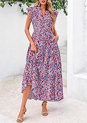 PRETTYGARDEN Women's 2025 Summer Floral Midi Dress