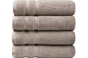 SOFE HOME AND LIVING SOFE H&L | Olea Luxury Cotton Turkish Bath Towels Set of 4 Sand | Premium, Soft, Durable, Absorbent | Hotel Quality Plush Towels and Thick Towel Sets