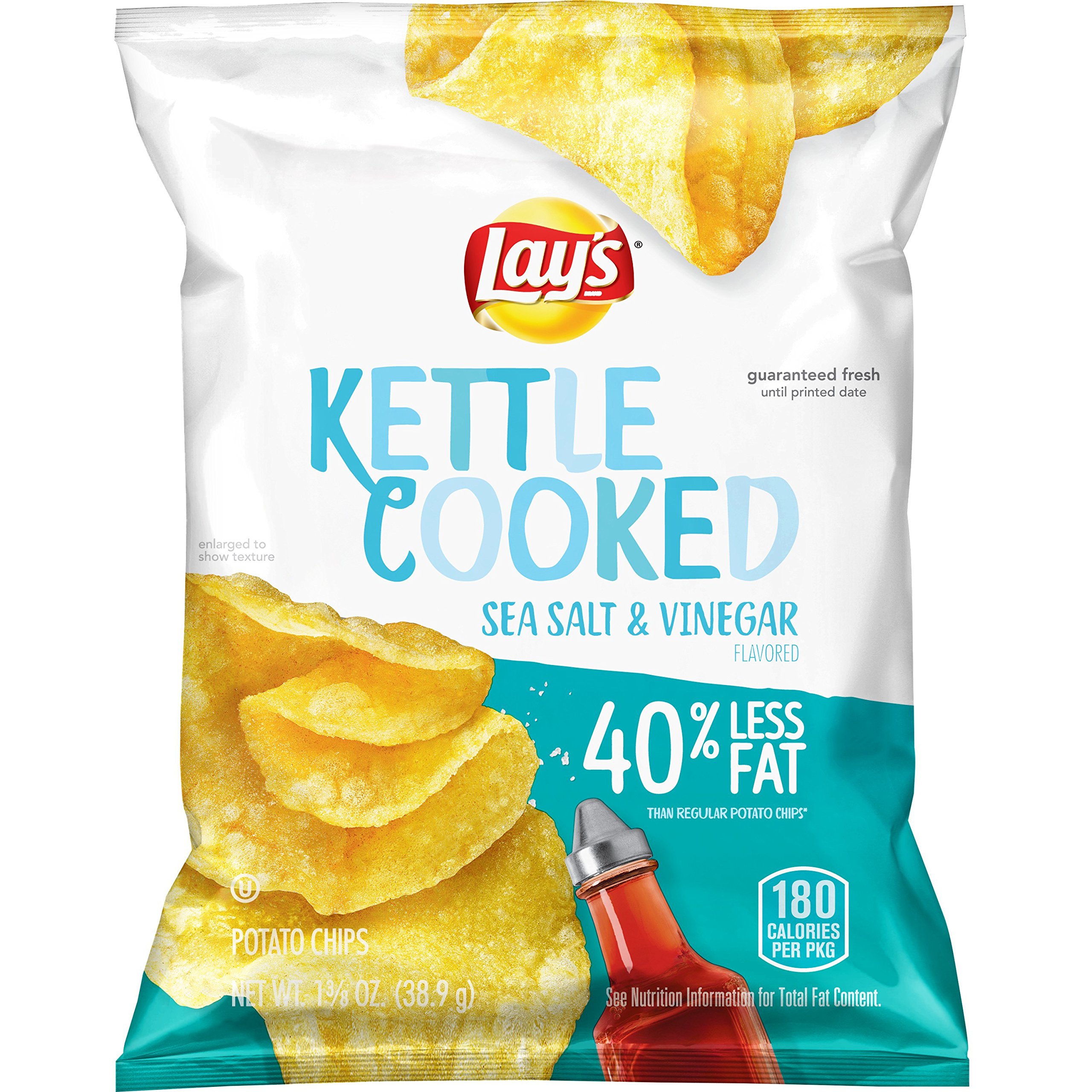 Lay's Kettle Cooked 40 Less Fat Original Potato Chips, 1.