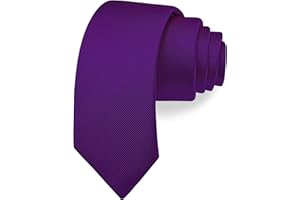 Branduce 2.4"（6cm） Solid Pure Color Skinny Tie Plain Slim Necktie for Men