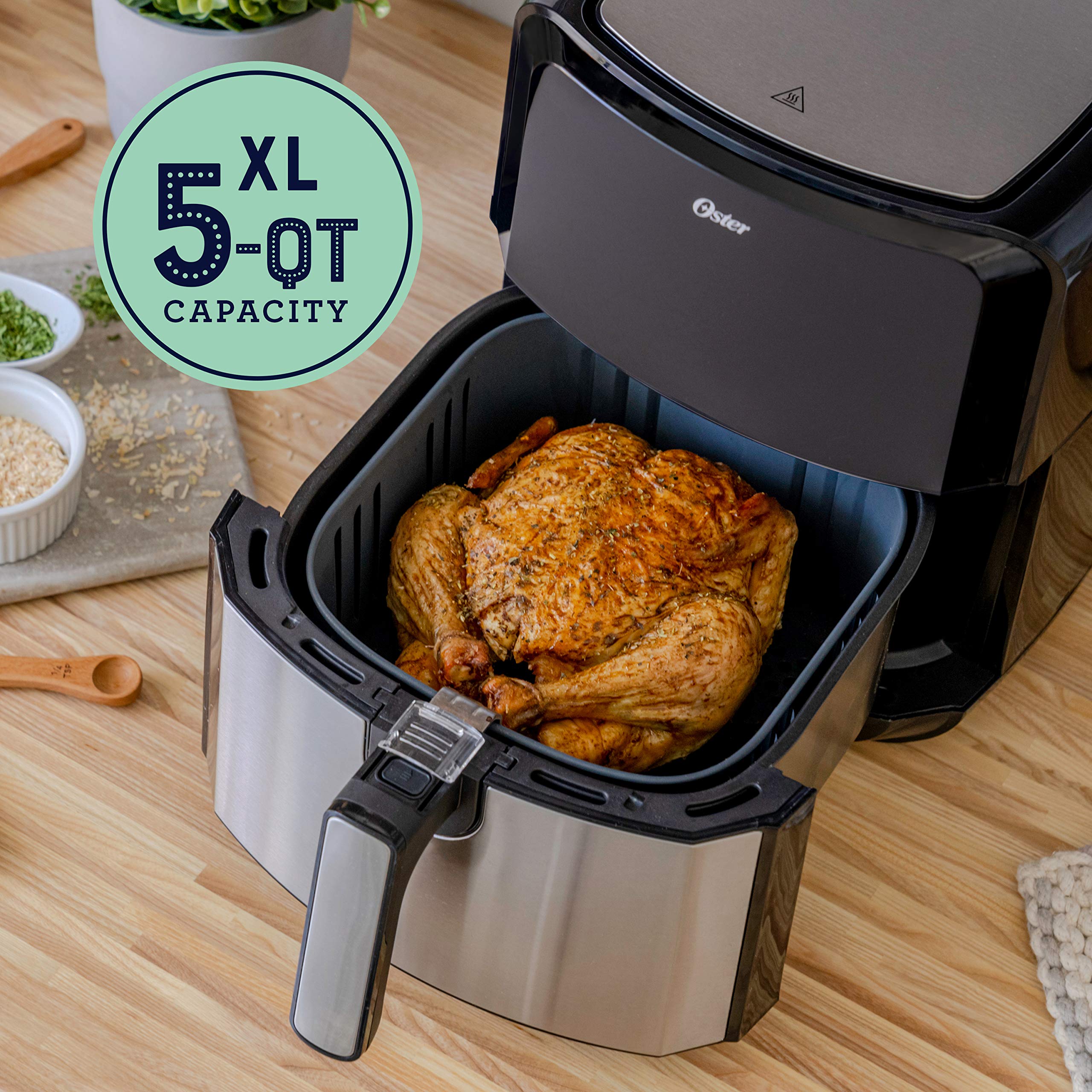 Freidora de aire digital Oster DiamondForce antiadherente XL de 5 cuartos, 8 funciones con pantalla táctil digital