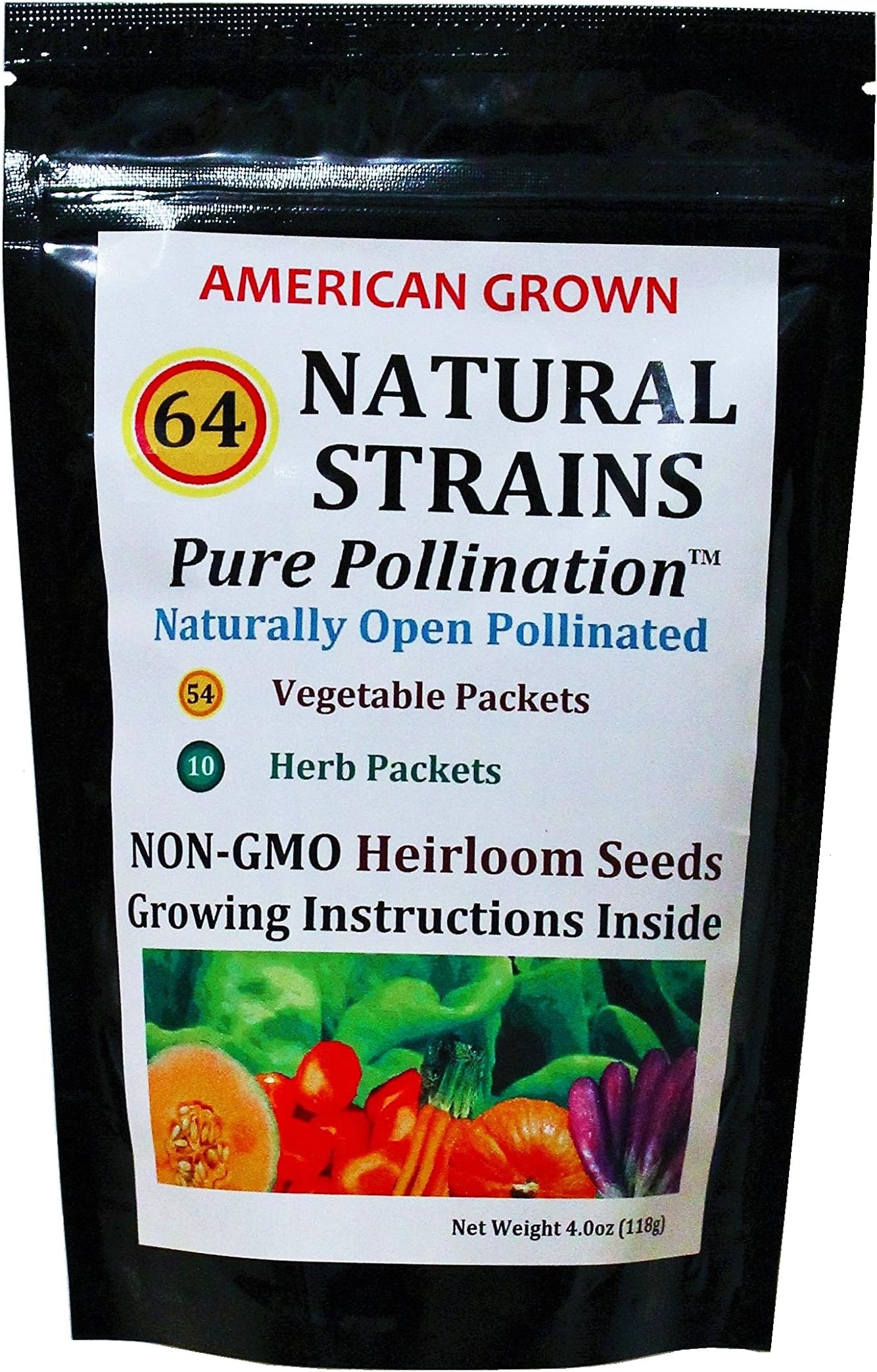 64 Strain Seed Variety Pack - 24,000+ Vegetable/Herb Seeds