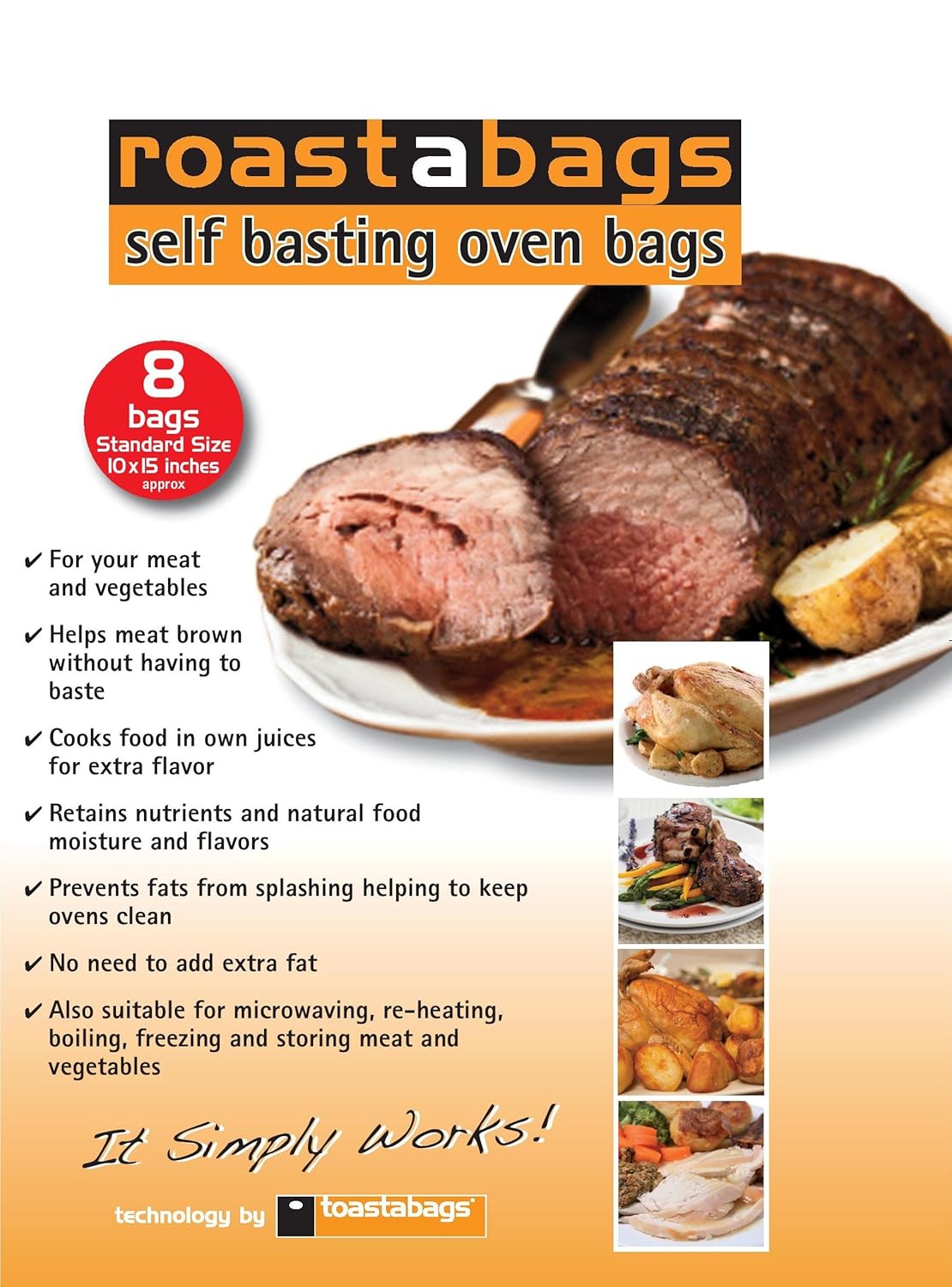 Buy Roastabags Self Basting Oven Bags (Pack of 8) for Brining and
