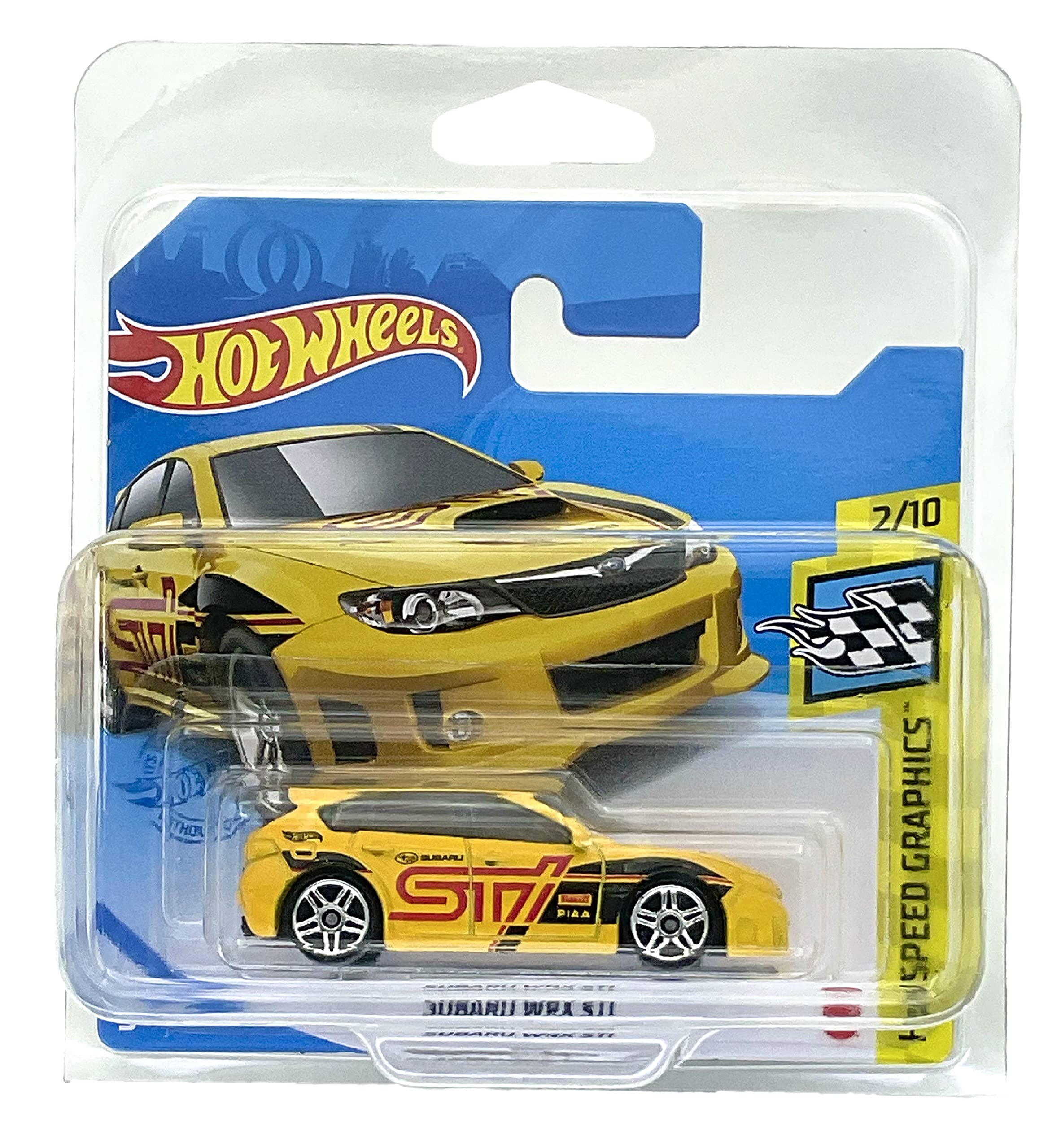 Hot Wheels Subaru WRX STI (Yellow) 2/10 HW Speed Graphics 2021 - 68/250 (Short Card) GRY42 **COMES IN A KLAS CAR KEEPERS PROTECTIVE COLLECTORS CASE**