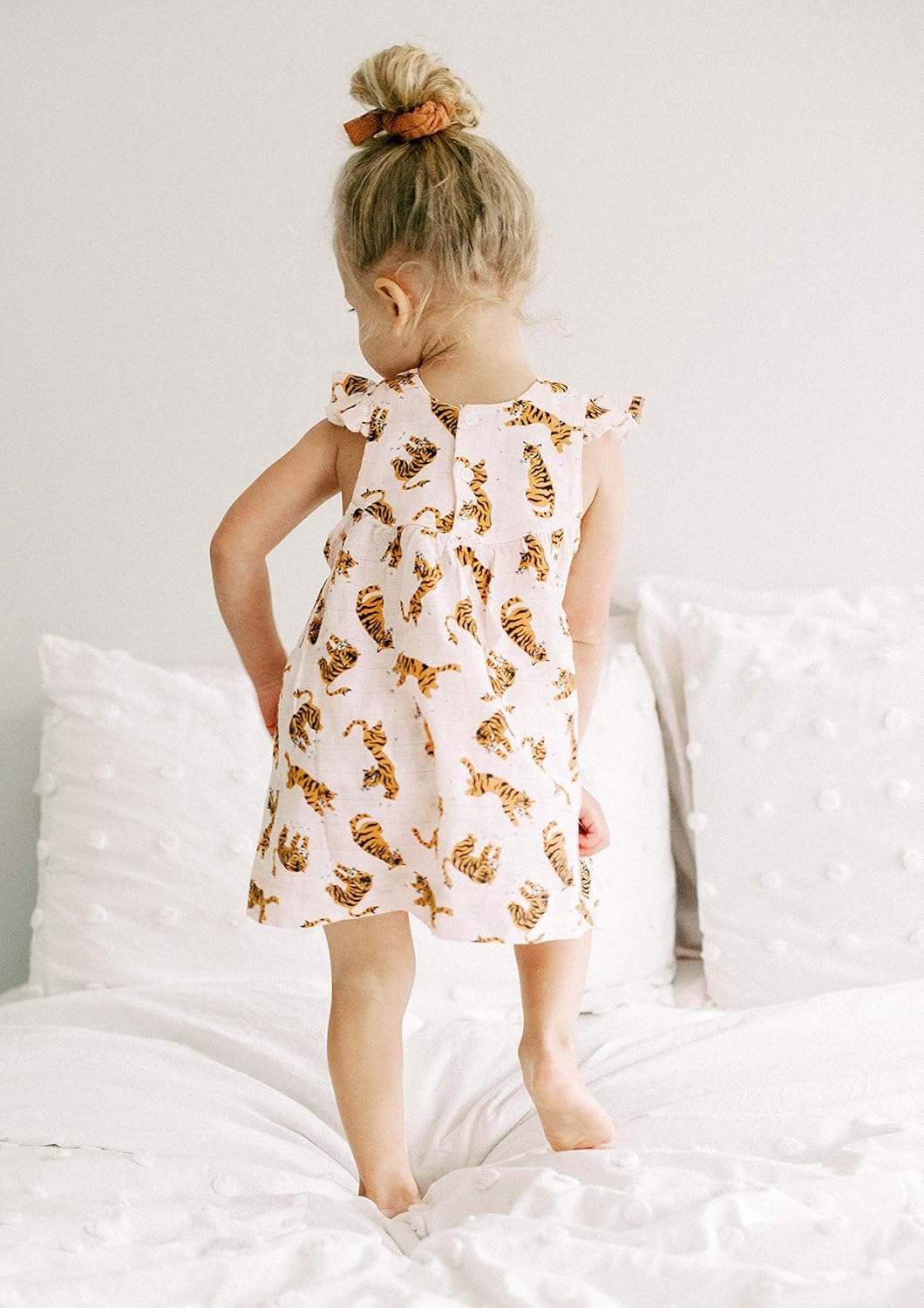 Mud Pie Baby Girls' Tiger Muslin Dress: Clothing