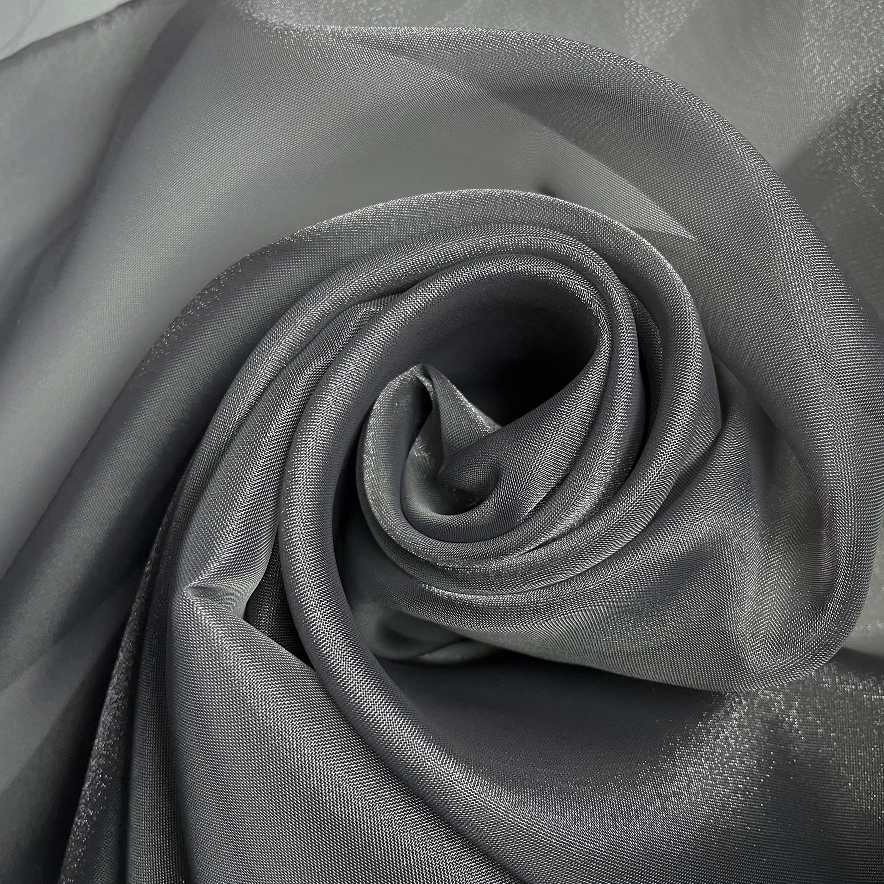 Megachest 70cm Wide Voile & semi-Voile Fabric (semi Voile-Dark Grey, 10 Meters Long)