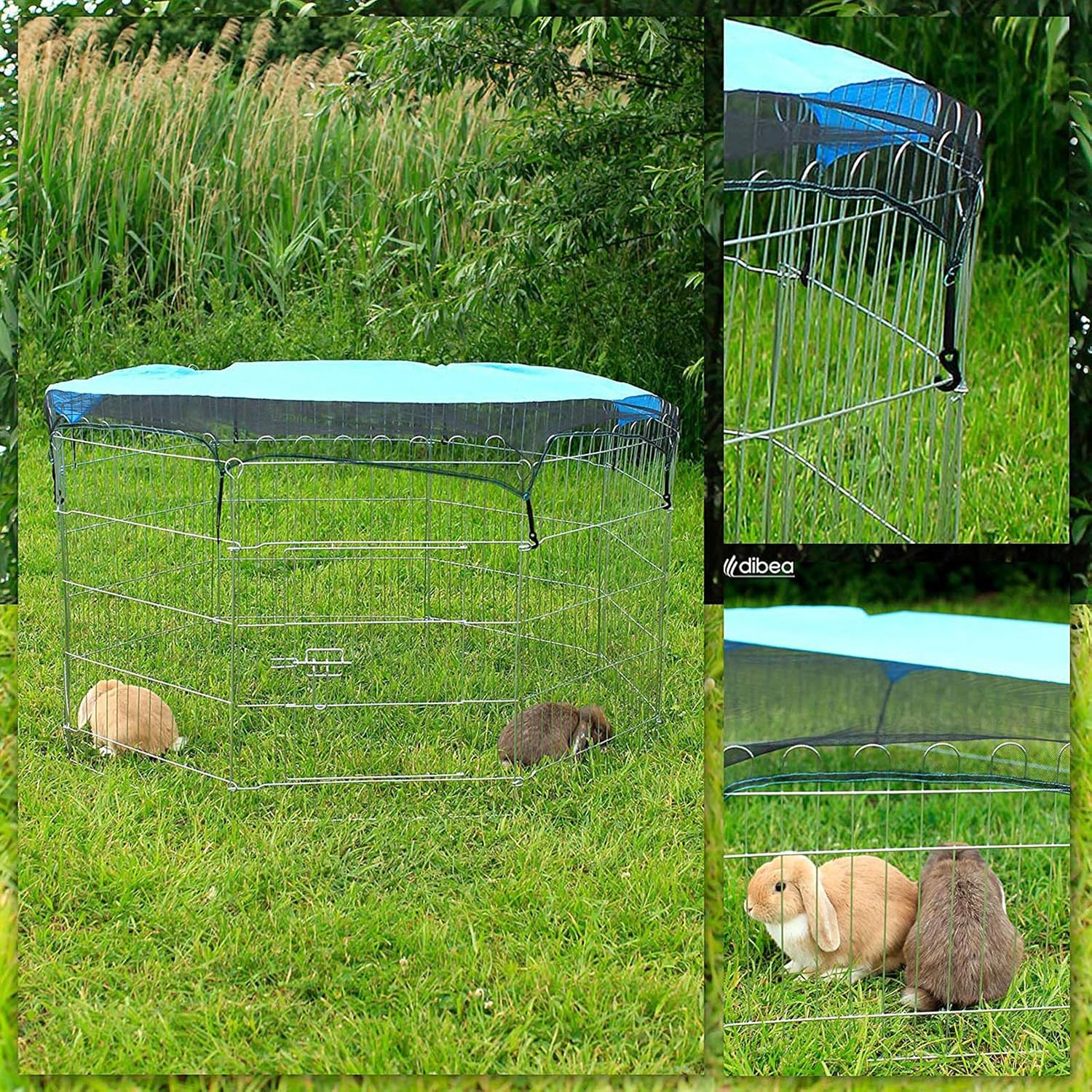 dibea Outdoor enclosure for small animals, run for rabbits, small