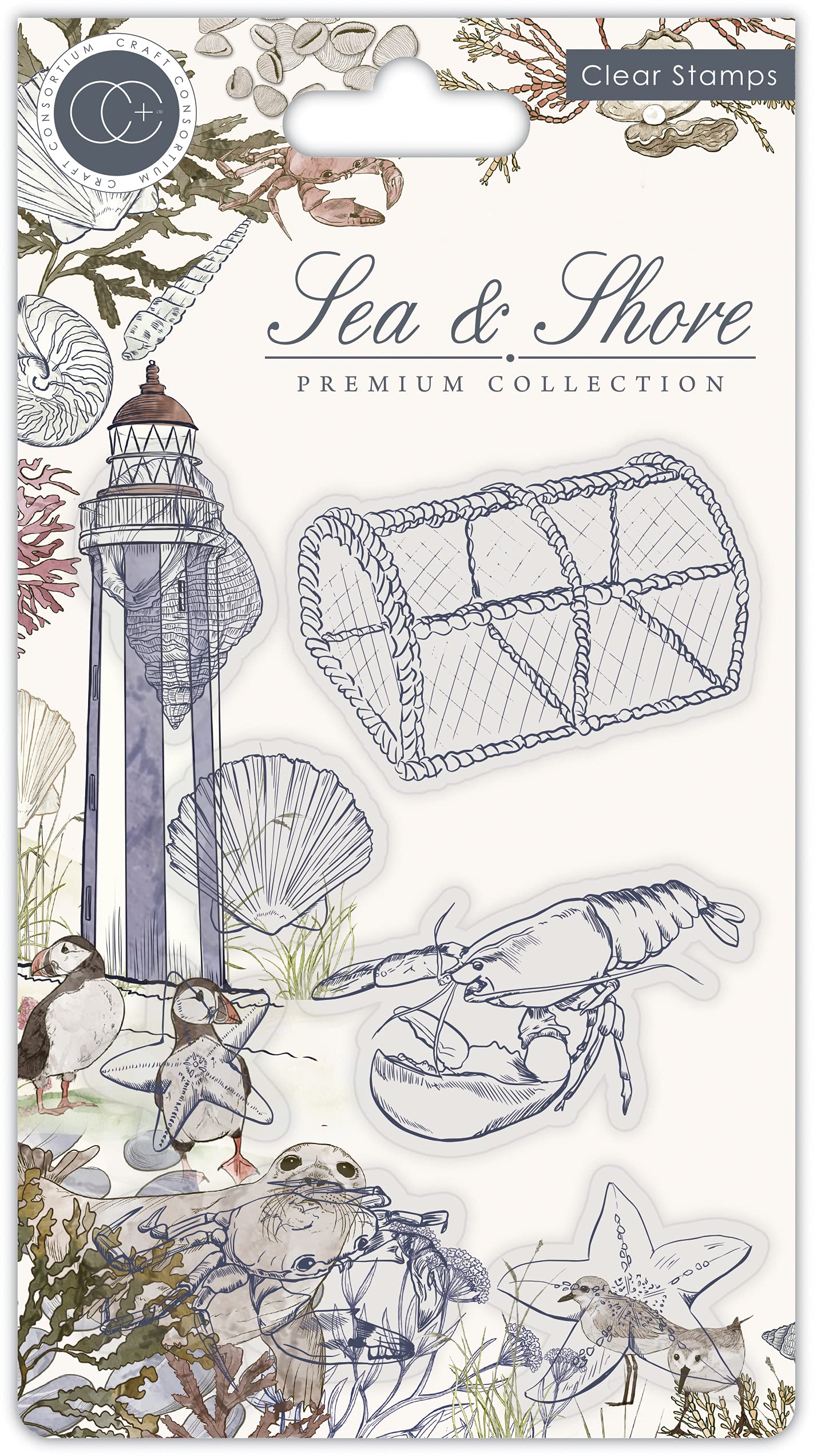 Craft Consortium Clear Stamp Sea and Shore - Sea
