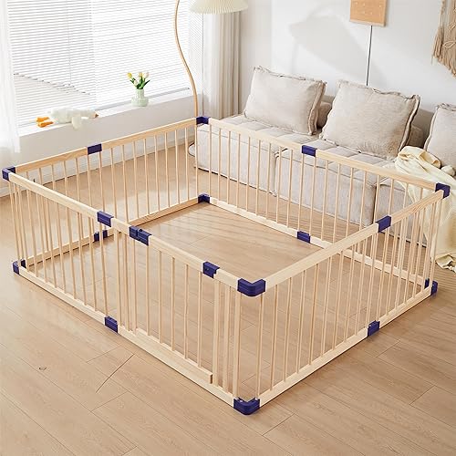 Kids Baby Toddler Playpen Indoor Portable Wooden Freestanding