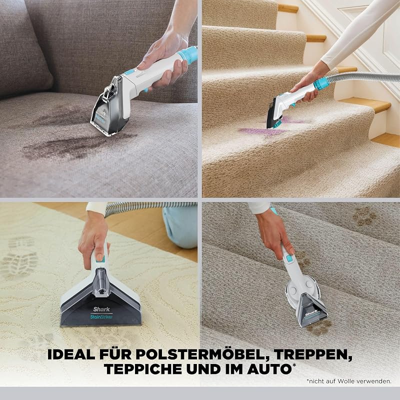 StainStriker Fleckenreiniger, 5 Aufsätze, 450 W, Weiß/Türkis