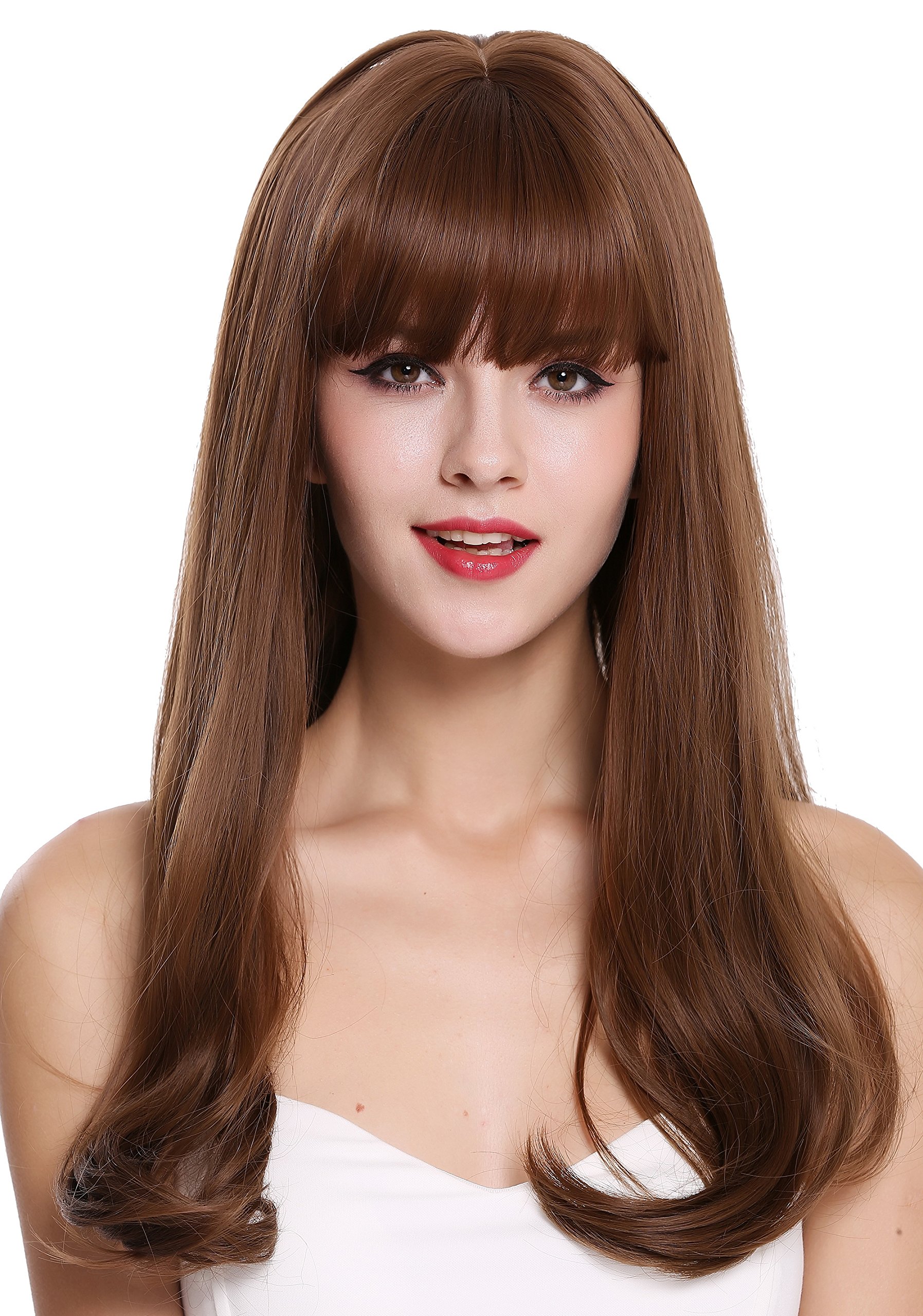 WIG ME UP - DL047-10/12 Quality women's wig lady long sleek wavy hair tips fringe brown mix