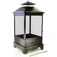  Nexos Grillkamin klein schwarz Grilloven Garten 