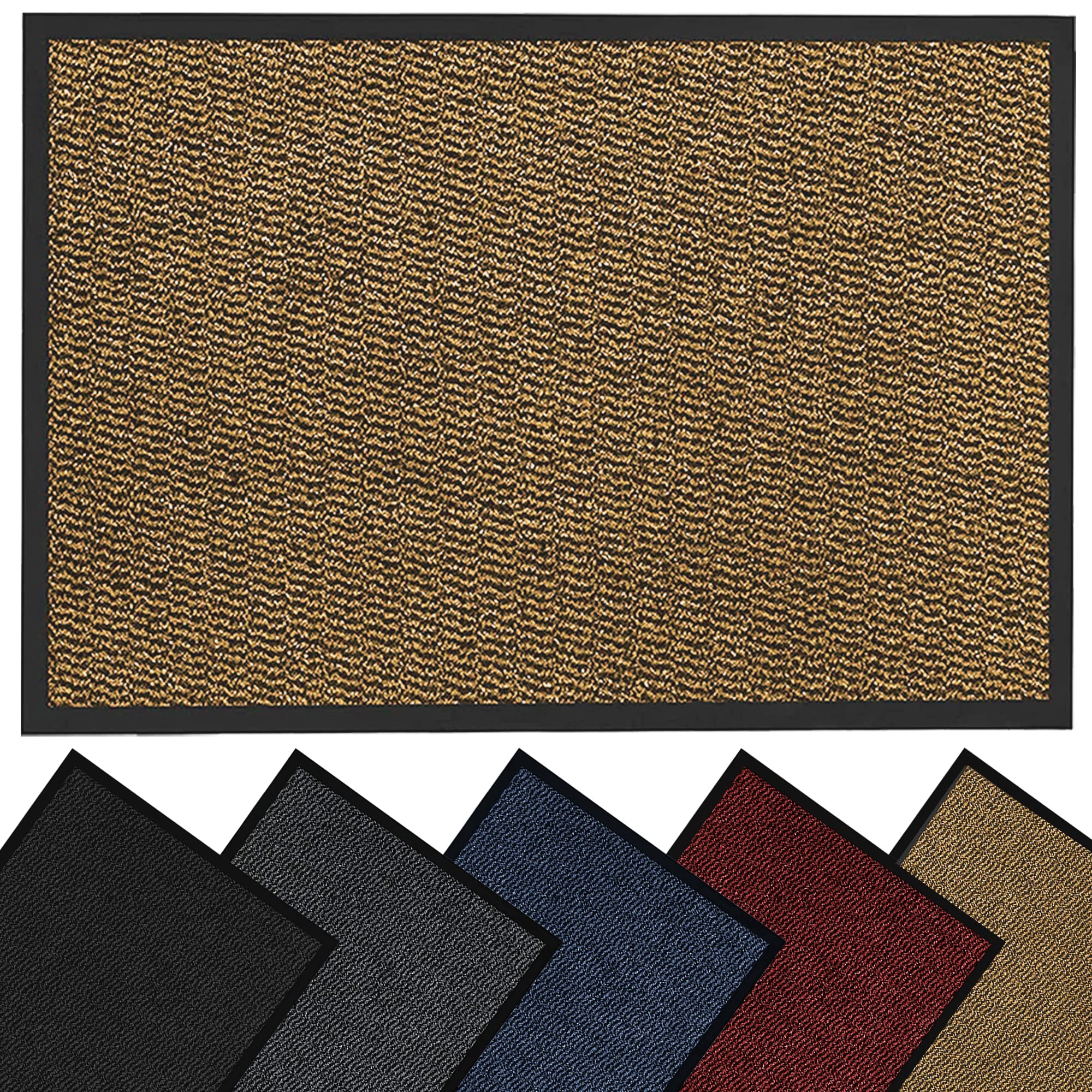 HOUSEGADS Door Mats Indoor And Outdoor Rugs - Anti-Slip Door Mat Carpet - Non Slip Outdoor Rubber Mat - Washable Indoor Floor Mats - Kitchen Mat Non Slip Rugs (Brown, 50 X 80)