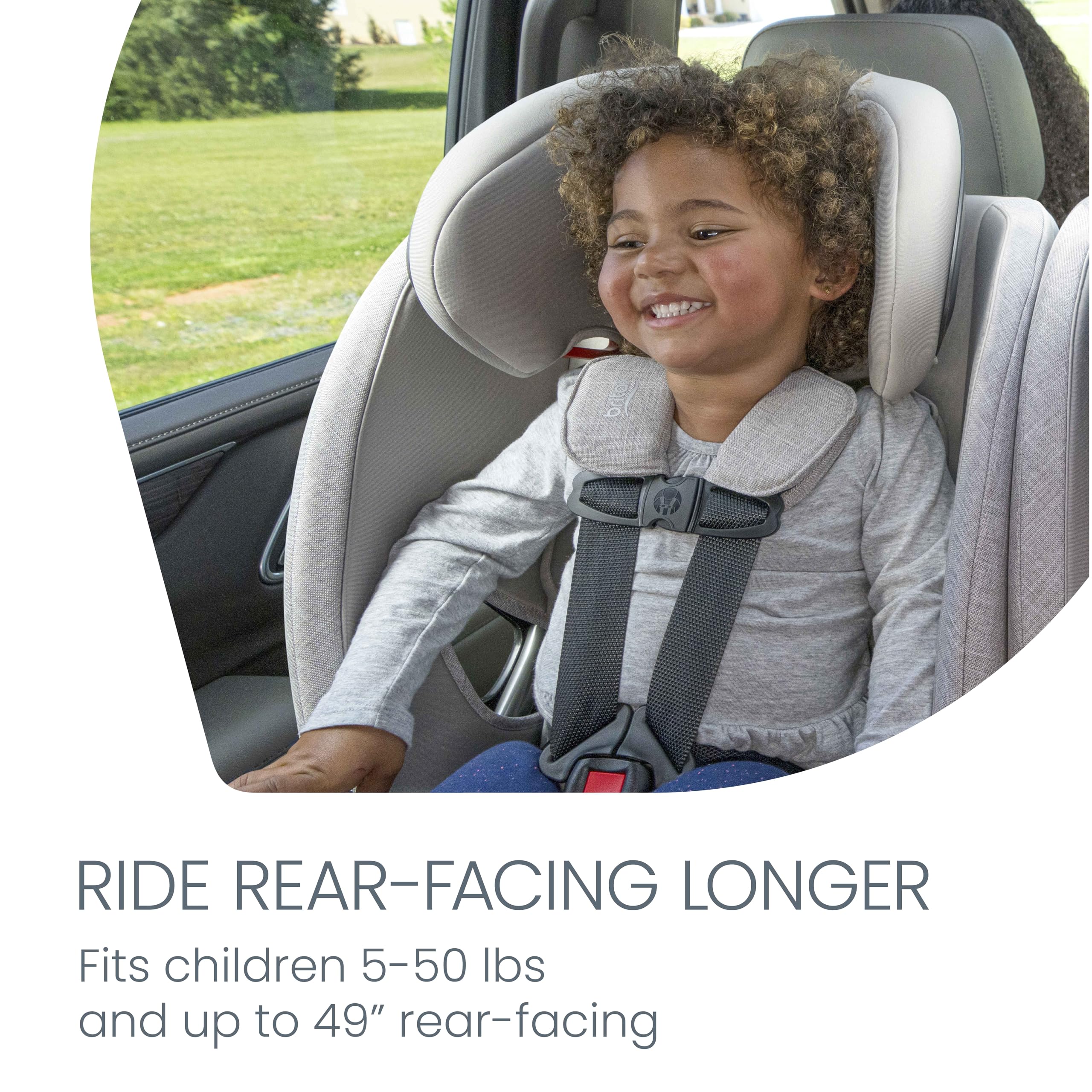 Britax One4Life Slim All-in-One Car Seat, 10 Years of Use, 17.5” SpaceSaver Design, Converts from Rear-Facing Infant Car Seat to Forward-Facing Booster Seat, ClickTight Installation, Raven Black