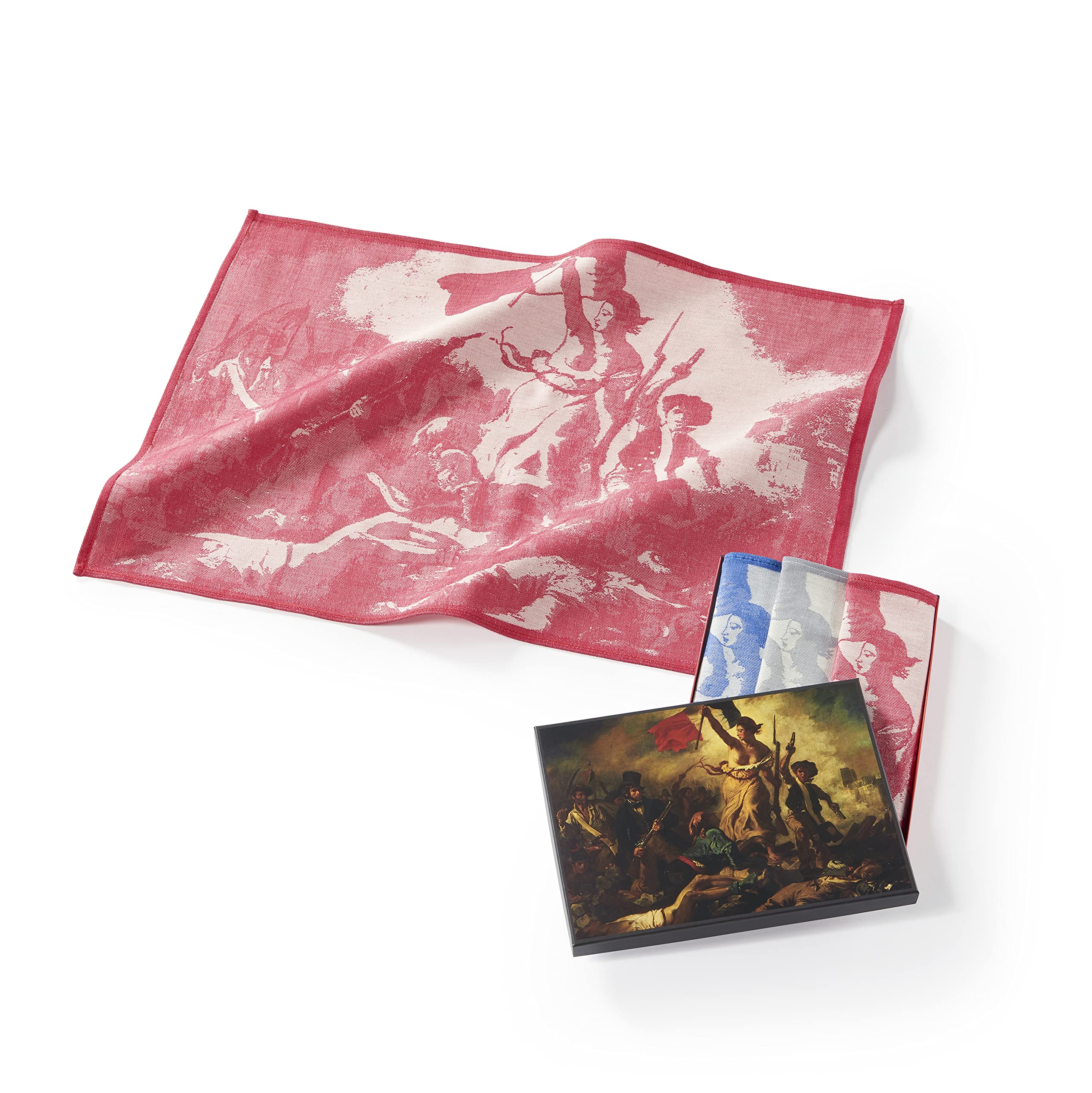 Musearta TT-ED-LP-10-V424191 Unisex Tea Towels Set of 3 with Liberty Leading The People by Artist Eugène Delacroix Made of Cotton 50 x 70 cm