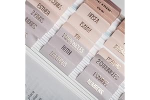 DiverseBee Laminated Bible Tabs (Rose Gold Embossed Lettering), Bible Journaling Supplies, Bible Book Tabs, Christian Gift, 73 Bible Tabs for Women and Men, Includes 4 Blank Tabs (Pearl)