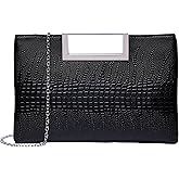 ENFANTRY Clutch Purses for Women Evening Bag,PU Leather Stylish Clutch Bag with Removable Chain,Versatile Evening Purse for Parties, Weddings & Cocktail Events