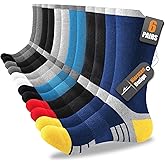 Niorasen 6 Pairs Men's Cotton Crew Work Boot Socks, Moisture Athletic Sports Socks for Hiking Running Workout