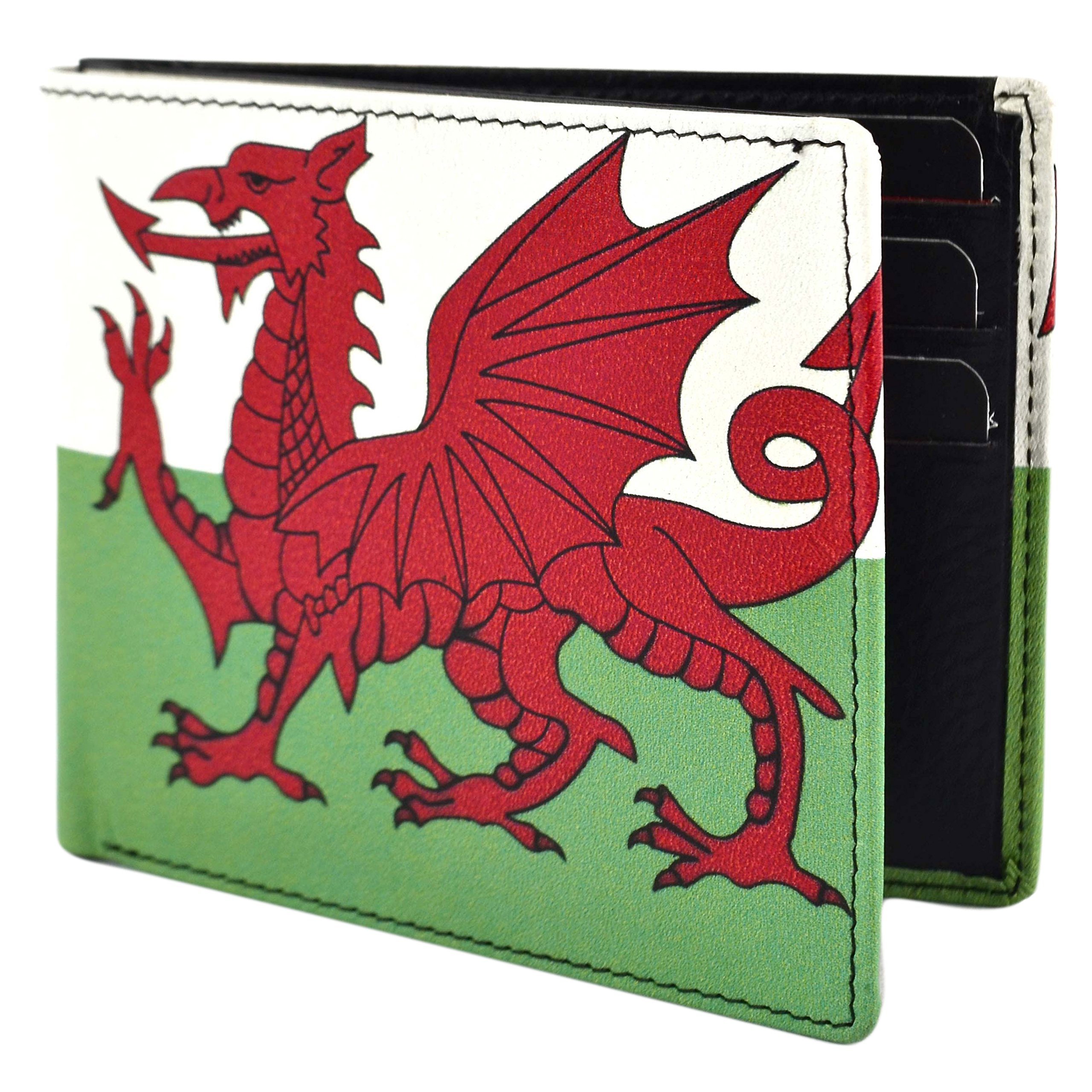 Golunski Retro Gents Leather Wallet 680 - Wales Flag(Size: One size)