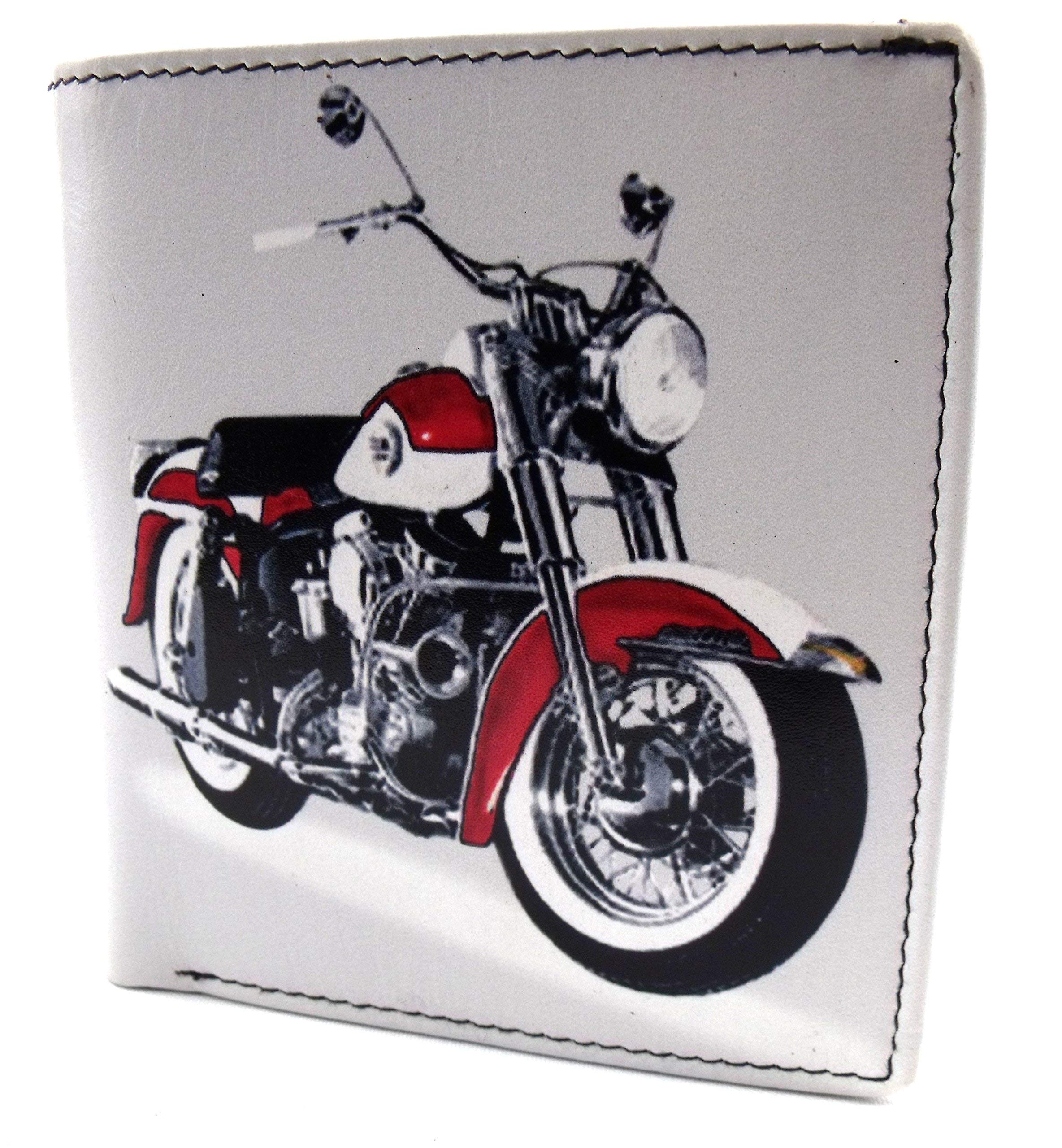 DESIGNER LEATHER 3 FOLD WALLET BY RETRO - CLASSIC HARLEY BIKE 7 543