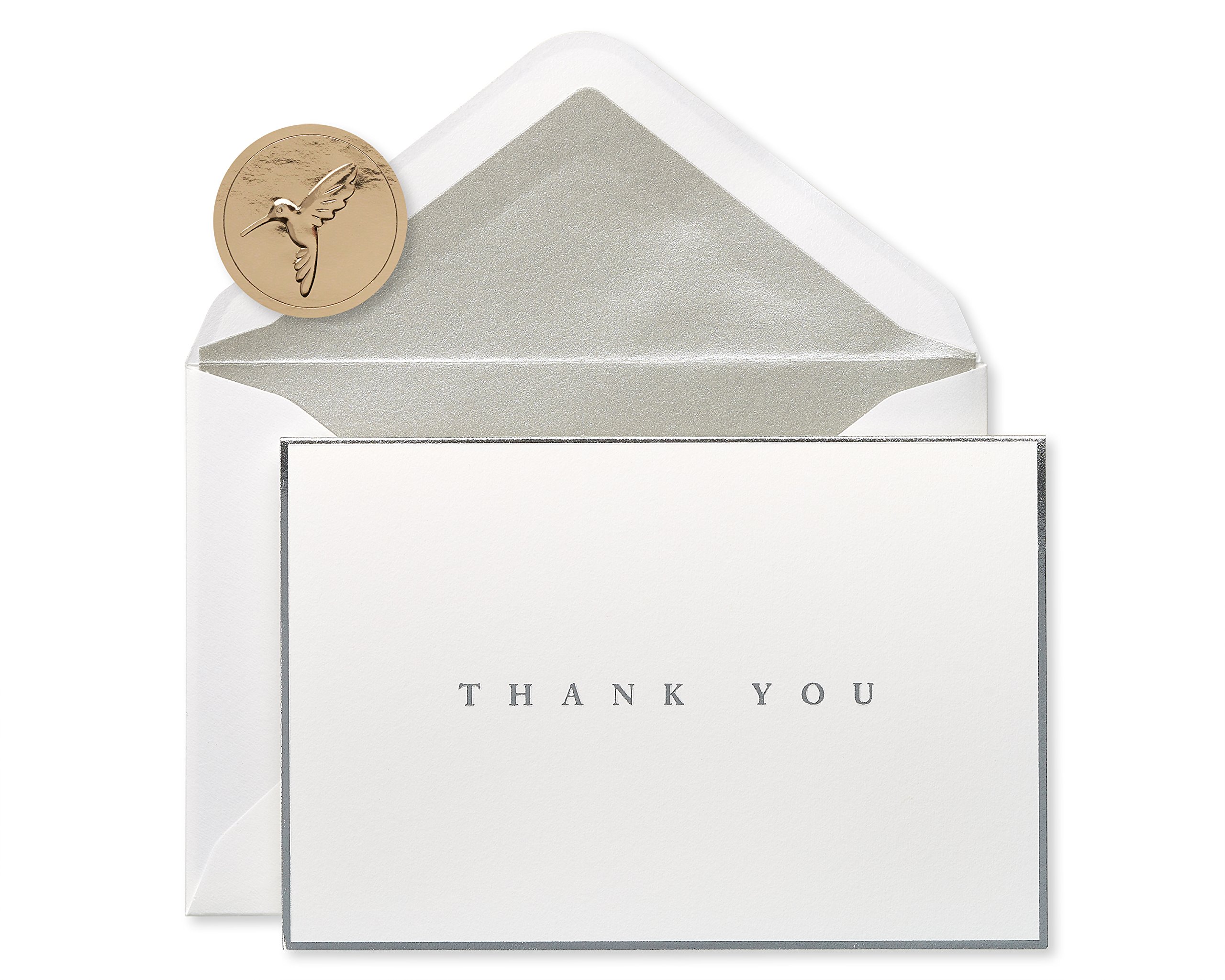 Photo 1 of Papyrus Thank You Cards with Envelopes, Silver Border (16-Count)