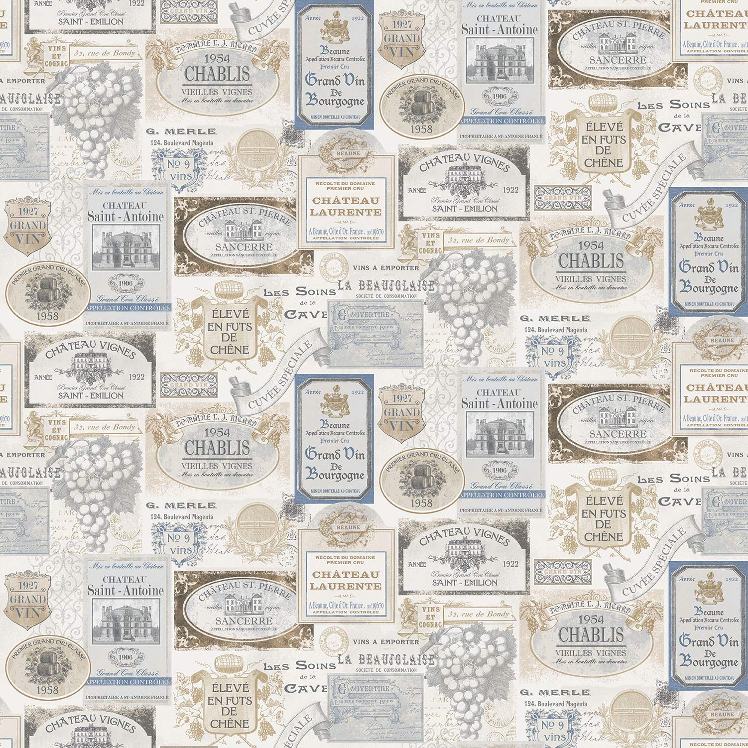 Galerie G12283 Kitchen Recipes Wallpaper, Blue