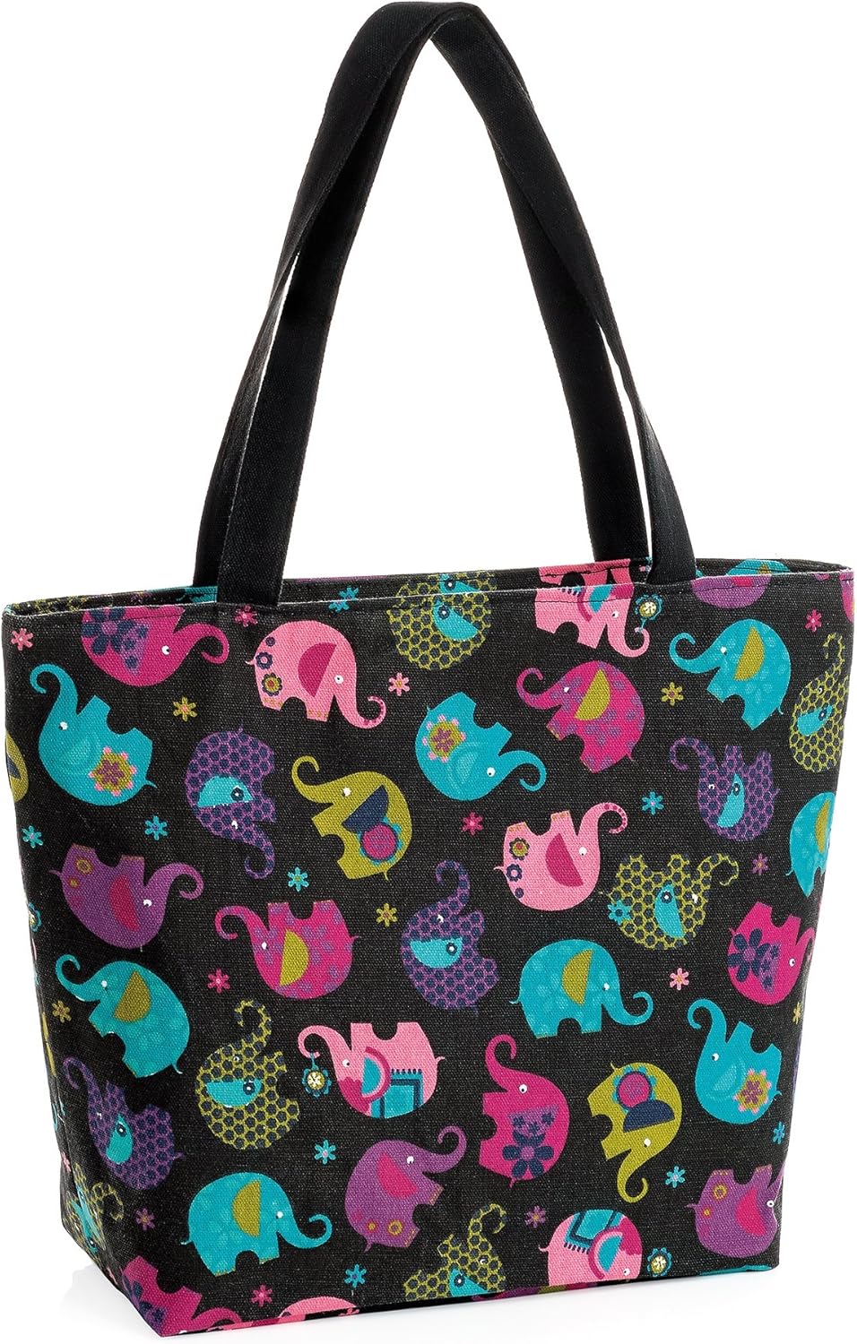 black canvas beach bag