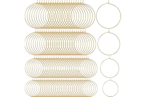 OIIKI 120PCS Earring Beading Hoops for Jewelry Making, 4 Sizes Gold Plated Hoop Earring Findings, Open Hoops, Metal Earring Rings, Round Earring Beading for DIY Jewelry Crafts for Women