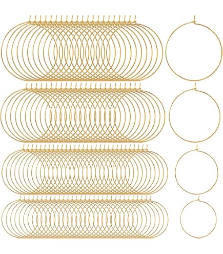 Kit 520 Pièces Boucles D'Oreilles Créoles & Perles - Fournitures DIY Laiton Doré/Argenté Pour Fabrication Bijoux