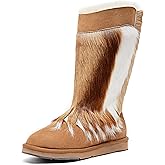 AU&MU Aumu Women's Fur Boot Furry Fluffy Mid-Calf Boots Warm Comfortable Outdoor Snow boots