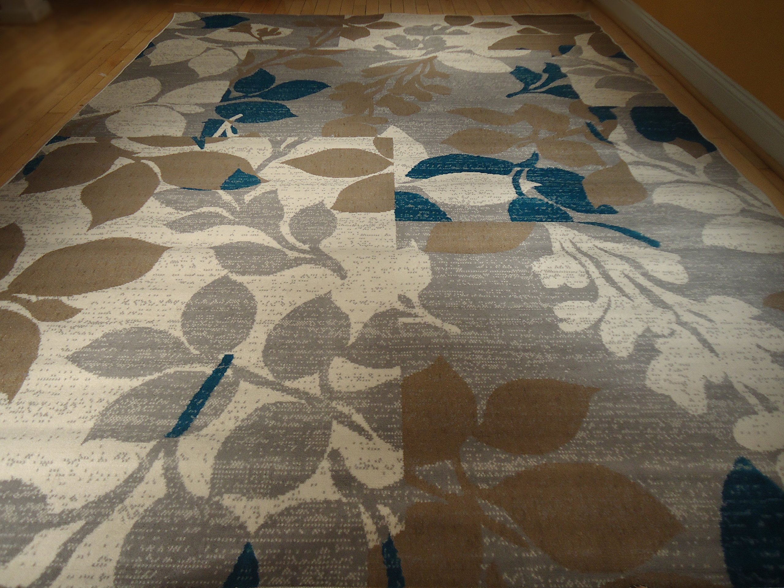 Large Multicolor Modern Area Rug 8x11 Rug Blue Carpet Living Room Rug