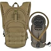 MARCHWAY Tactical Molle Hydration Pack with 2.5L TPU Water Bladder, Low-Profile Organized Military Backpack for Hiking, Cycling, Backpacking, Hunting, Running