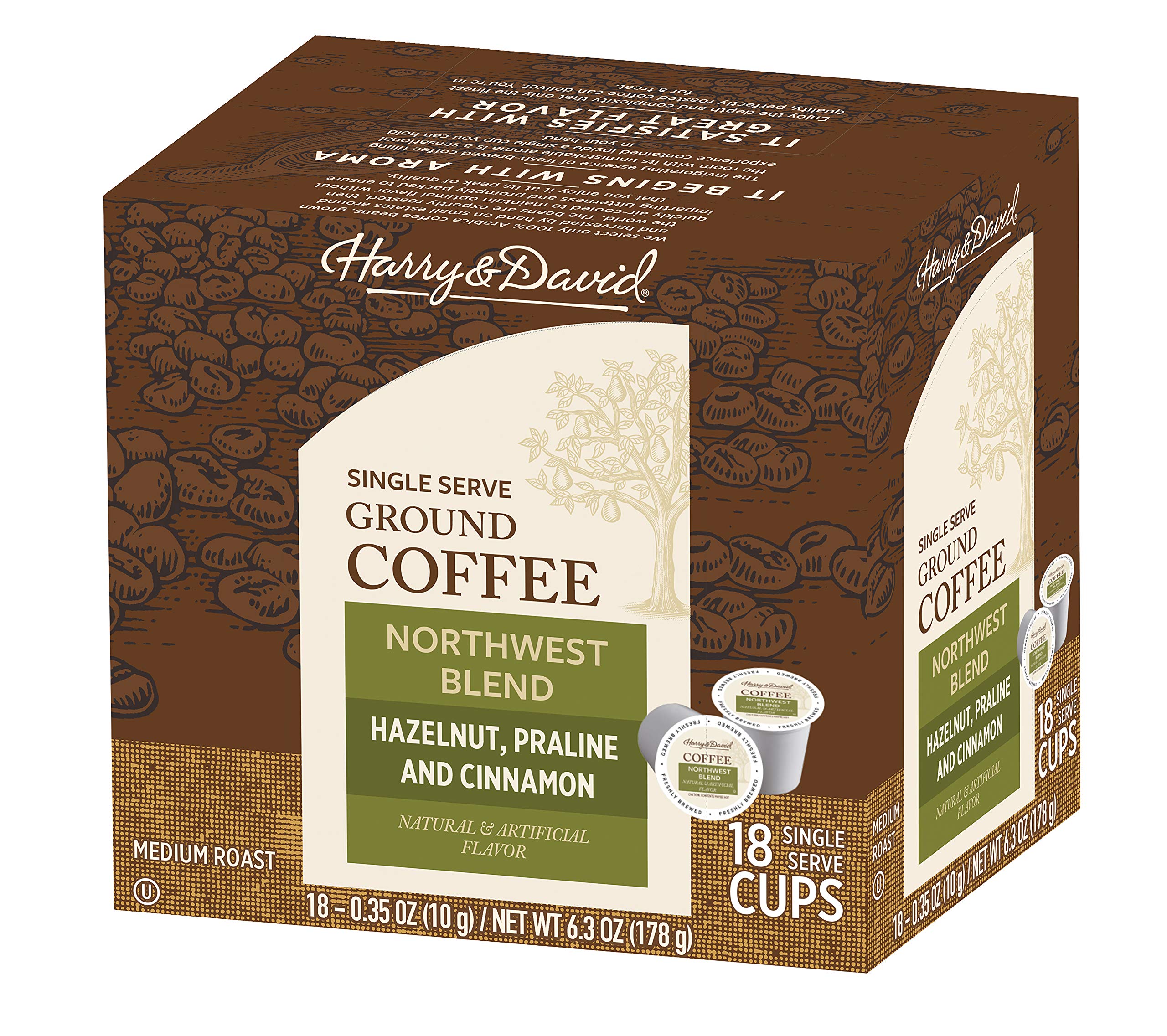 Harry & David Coffee in Single Serve Cups Compatible with Keurig K-Cup Brewers 18 Count (Northwest Blend)